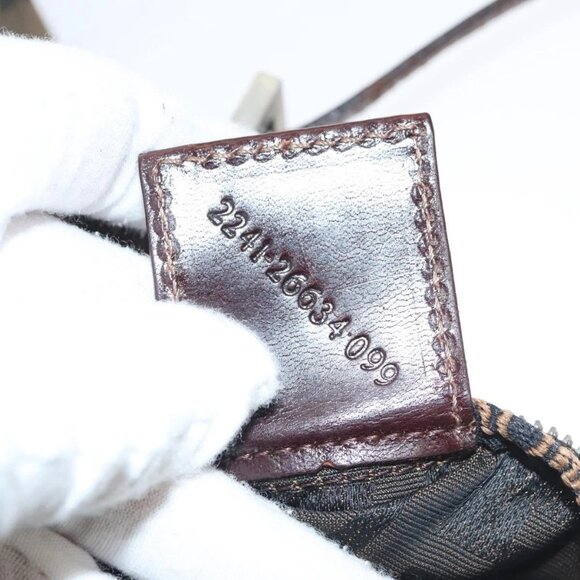 FENDI Zucca Canvas Hand Bag Black Brown Auth ep8782 - Picture 11 of 16